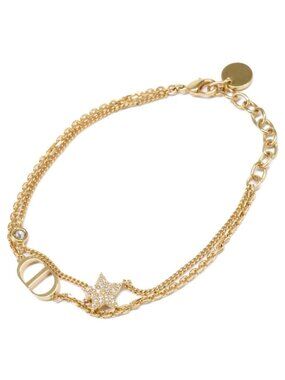 Dior Petit CD Double Bracelet Metal & Crystal